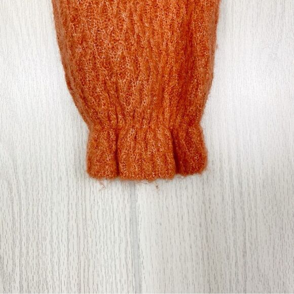 Roxy | Burnt Orange Metallic Button Front Cropped Knit Cardigan Size Small - Picture 9 of 12